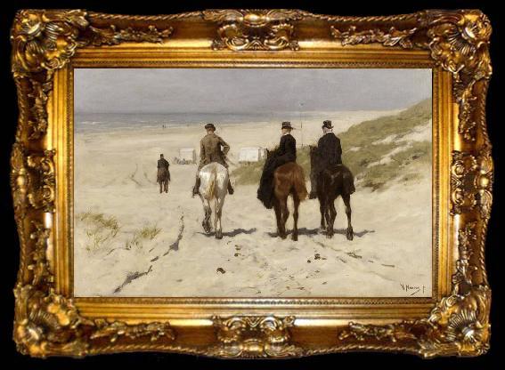 framed  Anton mauve Riders on the Beach at Scheveningen (nn02), ta009-2